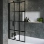 ALMOST PERFECT - Rutland Single Ended Square Bath with Front Panel & Black Grid Screen - Left Hand 1800 x 800
