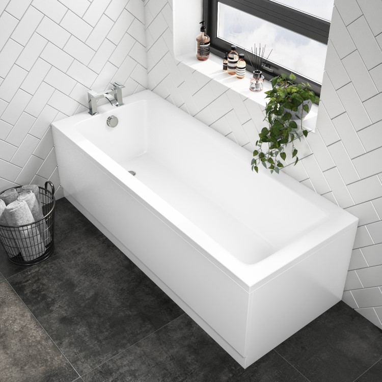 GRADE A1 - Rutland Square Single Ended Bath - 1800 x 800mm