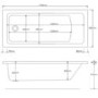 GRADE A1 - Rutland Square Single Ended Bath - 1800 x 800mm