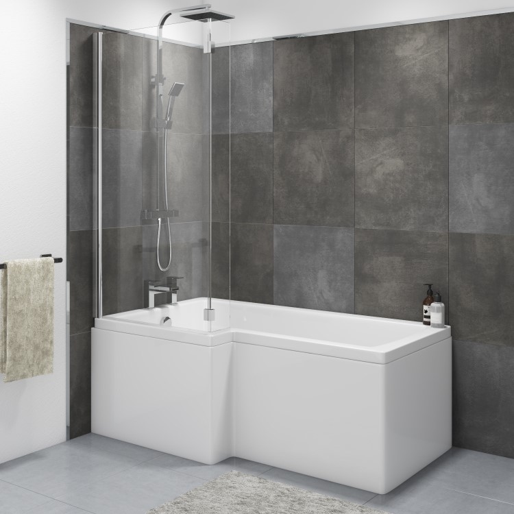 ONLY OPENED - 1500 x 850 L Shaped Shower Bath Left Hand