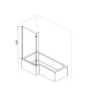 GRADE A1 - Maia L Shape 1450mm 6mm Chrome Bath Screen