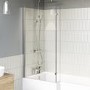 GRADE A1 - Lomax L Shape 1450mm 6mm Chrome Bath Screen