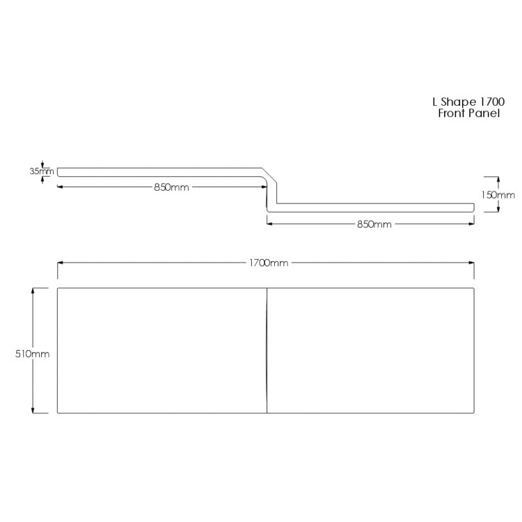 ALMOST PERFECT - 1700mm L Shaped Acrylic Bath Front Panel - Lomax