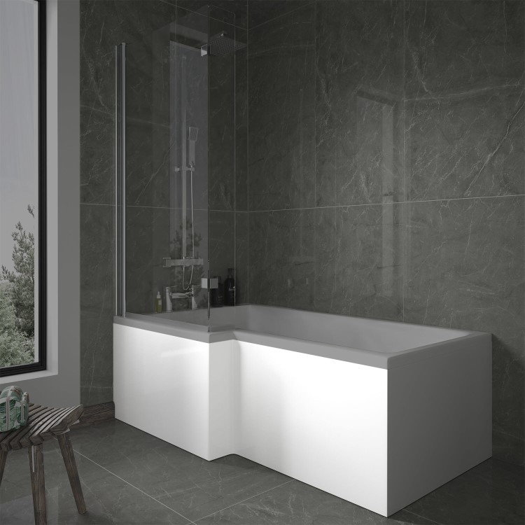 ALMOST PERFECT - 1700mm L Shaped Acrylic Bath Front Panel - Lomax