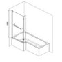 ONLY OPENED - L Shape Shower Bath Left Hand with Front Panel & Black Bath Screen with Towel Rail 1700 x 850mm - Lomax