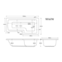 GRADE A1 - L Shape Shower Bath Right Hand 1700 x 850mm - Lomax