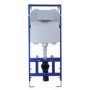 Grade A1 - Concealed Cistern with 1170mm Wall Hung Toilet Frame and Brushed Brass Mechanical Flush Plate - Zana