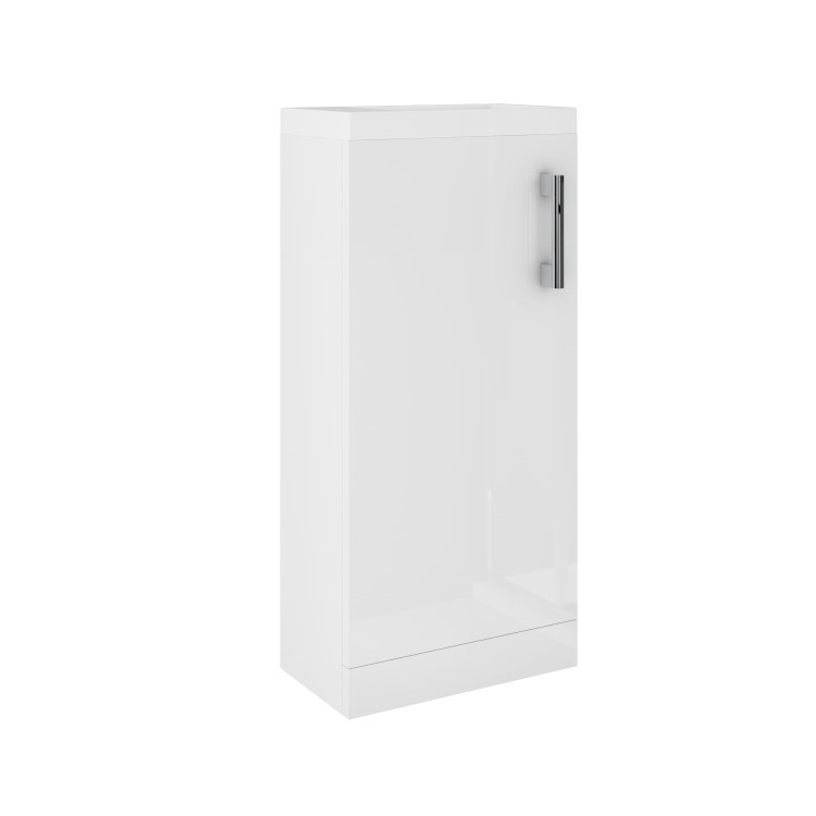ALMOST PERFECT - 400mm White Cloakroom Freestanding Vanity Unit with Basin and Chrome Handle - Ashford