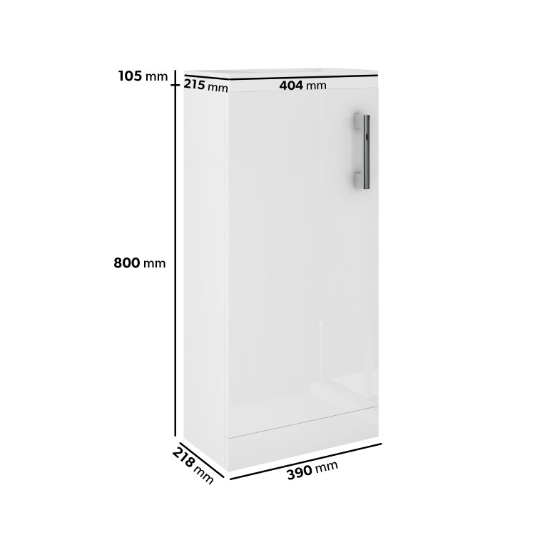 ALMOST PERFECT - 400mm White Cloakroom Freestanding Vanity Unit with Basin and Chrome Handle - Ashford