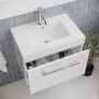 ALMOST PERFECT - 600 mm White Wall Hung Vanity Unit with Basin and Chrome Handles - Ashford