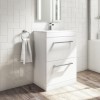 Grade A1 - 600mm White Freestanding Vanity Unit with Basin and Chrome Handles - Ashford