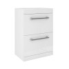 Grade A1 - 600mm White Freestanding Vanity Unit with Basin and Chrome Handles - Ashford