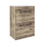 Grade A1 - 600mm Wood Effect Freestanding Vanity Unit with Basin and 2 Drawers - Ashford