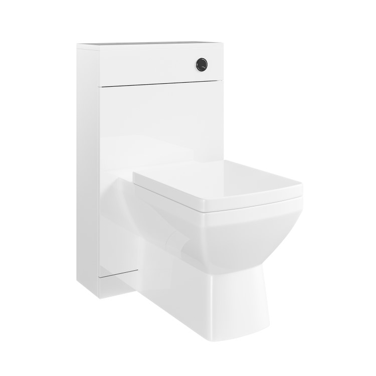 500mm White Back to Wall Toilet Unit with Cistern and Chrome Fittings - Ashford