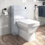 500mm White Back to Wall Toilet Unit with Cistern and Black Fittings  - Ashford