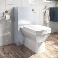 500mm White Back to Wall Toilet Unit with Cistern and Brass Fittings - Ashford