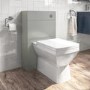 500mm Grey Back to Wall Toilet Unit with Cistern and Chrome Fittings - Ashford