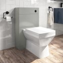 BUN/BeBa_24935/89787 500mm Grey Back to Wall Toilet Unit with Cistern and Black Fittings - Ashford