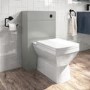 500mm Grey Back to Wall Toilet Unit with Cistern and Black Fittings - Ashford