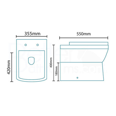 Grade A1 - Back to Wall Toilet with Soft Close Seat - Tabor