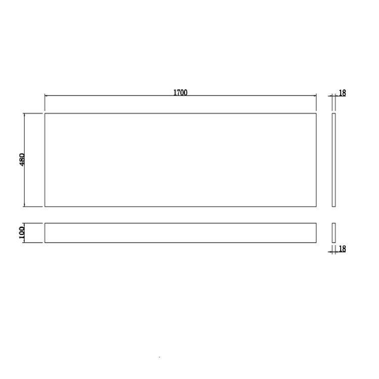 GRADE A1 - 1700mm White Gloss Bath Front Panel - Ashford