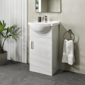 BUN/BeBa_24952/76642 455mm White Freestanding Cloakroom Vanity Unit with Basin - Classic