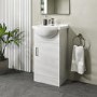 455mm White Freestanding Cloakroom Vanity Unit with Basin - Classic