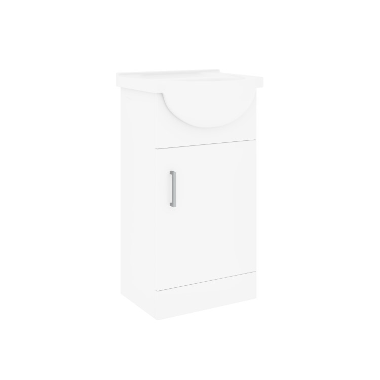 455mm White Freestanding Cloakroom Vanity Unit with Basin - Classic