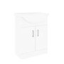 Grade A1 - 650mm White Freestanding Vanity Unit with Basin - Classic