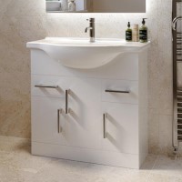 850mm White Freestanding Vanity Unit with Basin - Classic