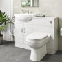 1050mm White Toilet and Sink Unit with Round Toilet - Classic