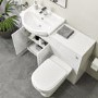 1050mm White Toilet and Sink Unit with Round Toilet - Classic