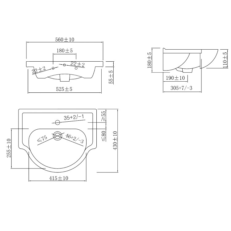 1050mm White Toilet and Sink Unit with Round Toilet - Classic