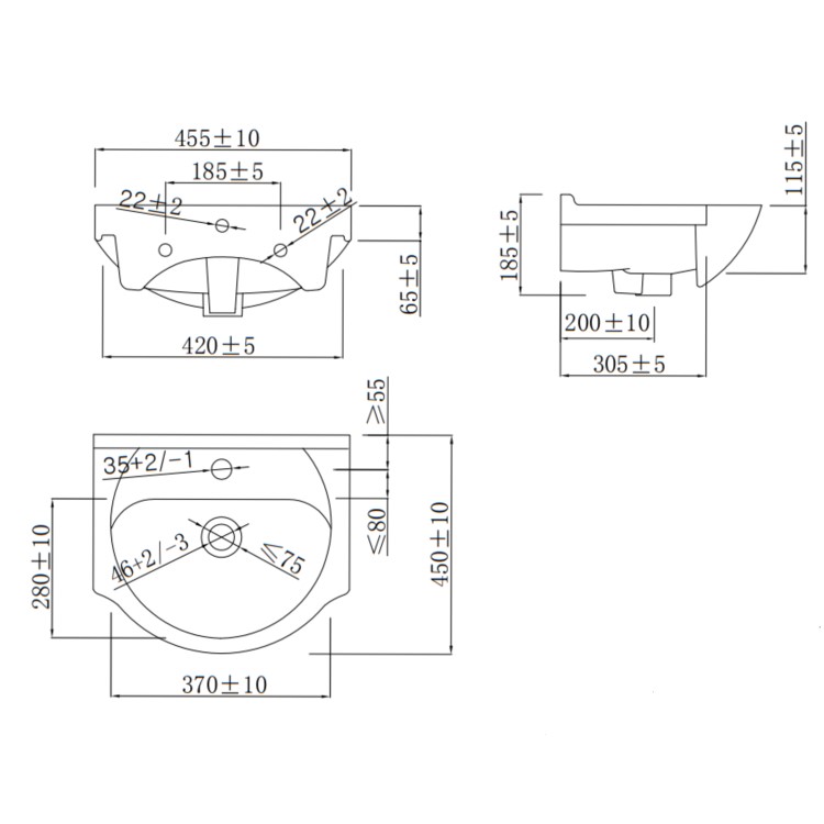 950mm White Toilet and Sink Unit with Round Toilet - Classic