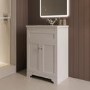 600mm White Freestanding Vanity Unit with Basin - Baxenden