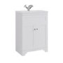 600mm White Freestanding Vanity Unit with Basin - Baxenden