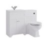 1100mm White Toilet and Sink Unit with Traditional Toilet - Baxenden
