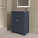 BUN/BeBa_24976/76649 600mm Blue Freestanding Vanity Unit with Basin - Baxenden