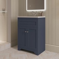 600mm Blue Freestanding Vanity Unit with Basin - Baxenden