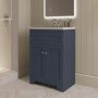 600mm Blue Freestanding Vanity Unit with Basin - Baxenden