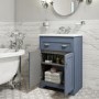 Grade A1 - 600mm Blue Freestanding Vanity Unit with Basin - Baxenden