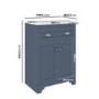 Grade A1 - 600mm Blue Freestanding Vanity Unit with Basin - Baxenden