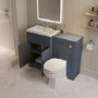 1100mm Blue Toilet and Sink Unit with Traditional Toilet - Baxenden