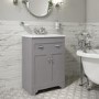 Grade A1 - 600mm Grey Freestanding Vanity Unit with Basin - Baxenden