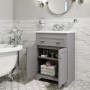 Grade A1 - 600mm Grey Freestanding Vanity Unit with Basin - Baxenden