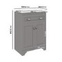 Grade A1 - 600mm Grey Freestanding Vanity Unit with Basin - Baxenden