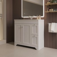 900mm White Freestanding Vanity Unit with Basin - Baxenden