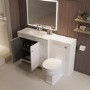 1400mm White Toilet and Sink Unit with Traditional Toilet- Baxenden