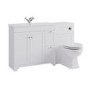 1400mm White Toilet and Sink Unit with Traditional Toilet- Baxenden