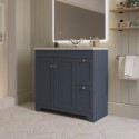 BUN/A1/BeBa_24979A/98607 ONLY OPENED - 900mm Blue Freestanding Vanity Unit with Basin - Baxenden